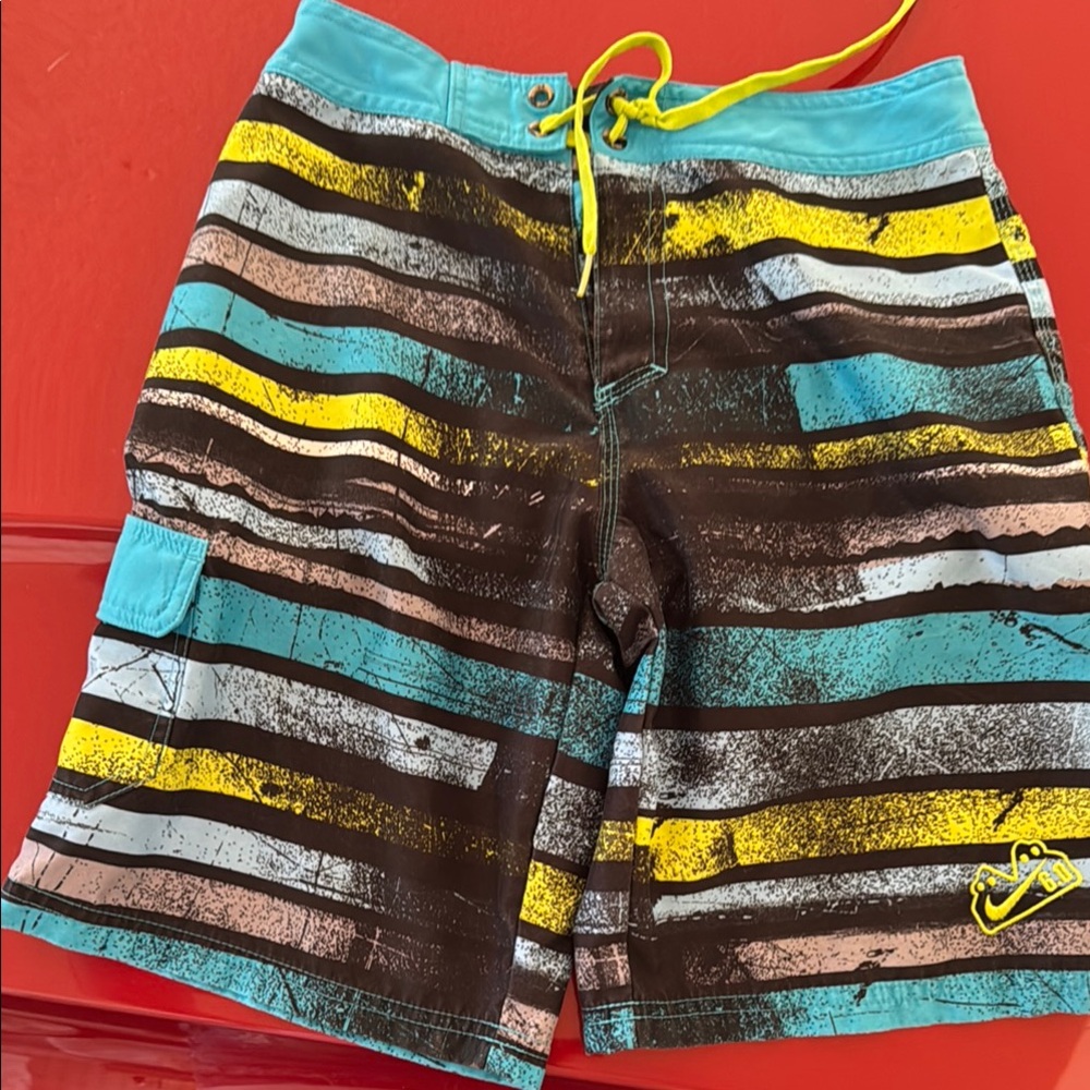 Nike Multicolor Striped Swim Shorts size 25 young men’s